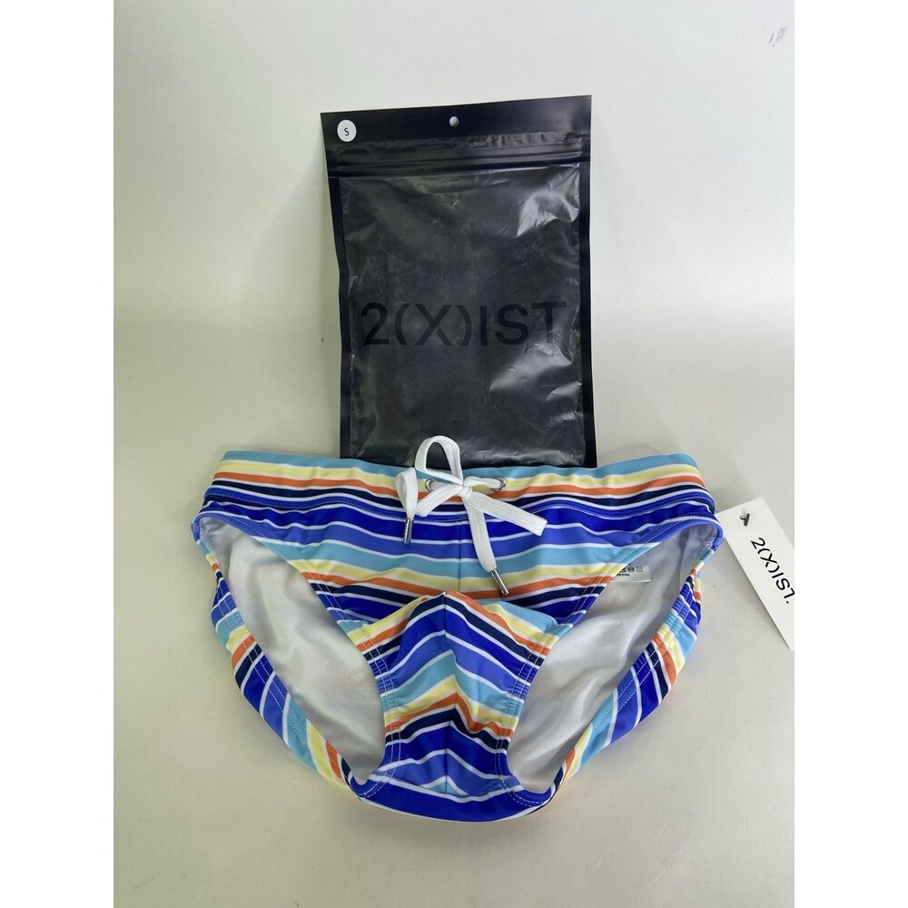 2XIST Rio Swim Brief Swimwear Bottoms Festive Multi Striped Mens Size S